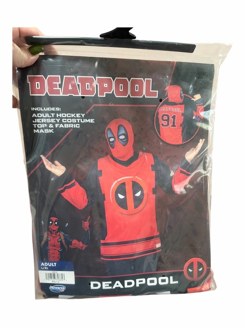NWT Deadpool Marvel Halloween Costume Adult Size L/XL With Mask Never Opened